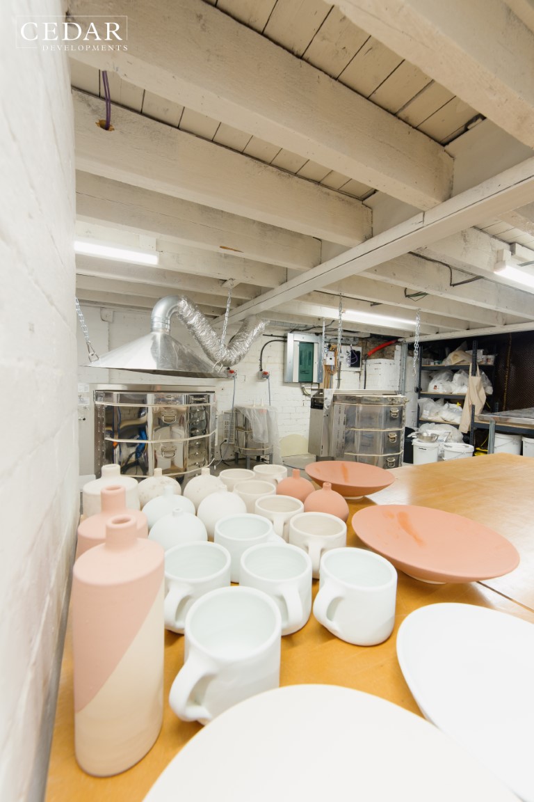 edinburgh-shop-renovation-basement-kiln-pottery-on-table