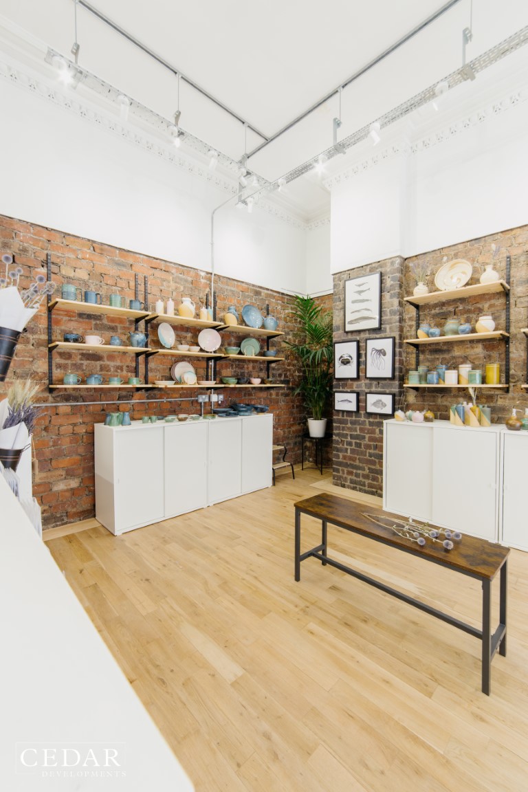 edinburgh-shop-renovation-pottery-display-main-area-wooden-floor